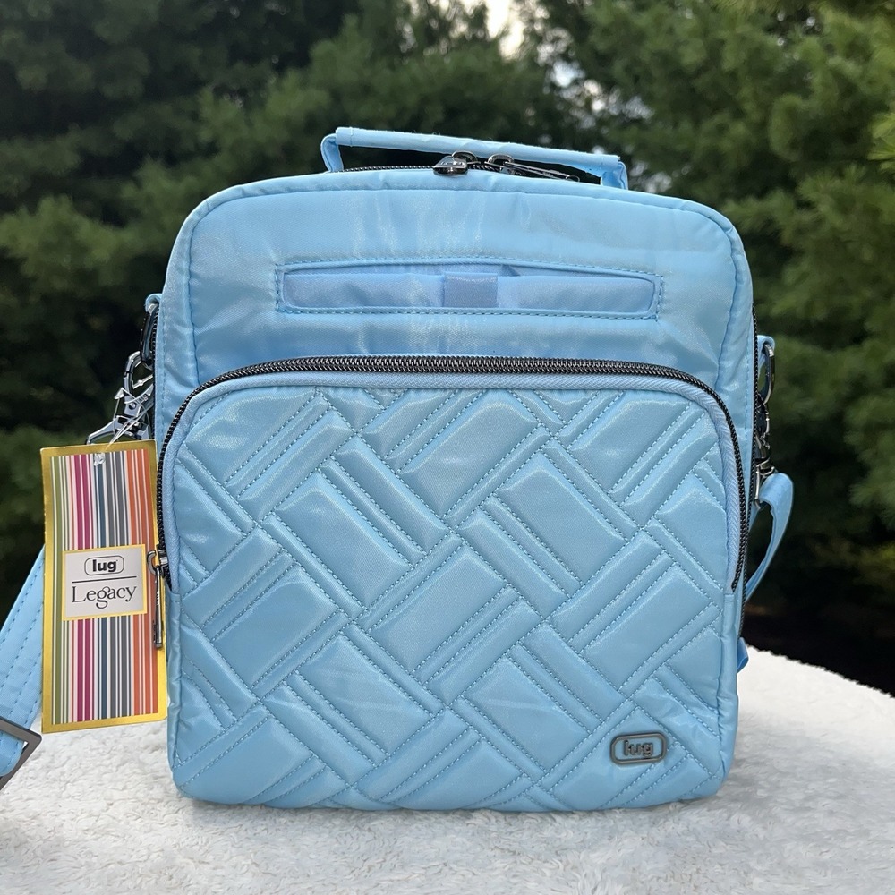 Lug Legacy Ranger Large Crossbody Bubble Blue Quilted Travel Bag Organizer